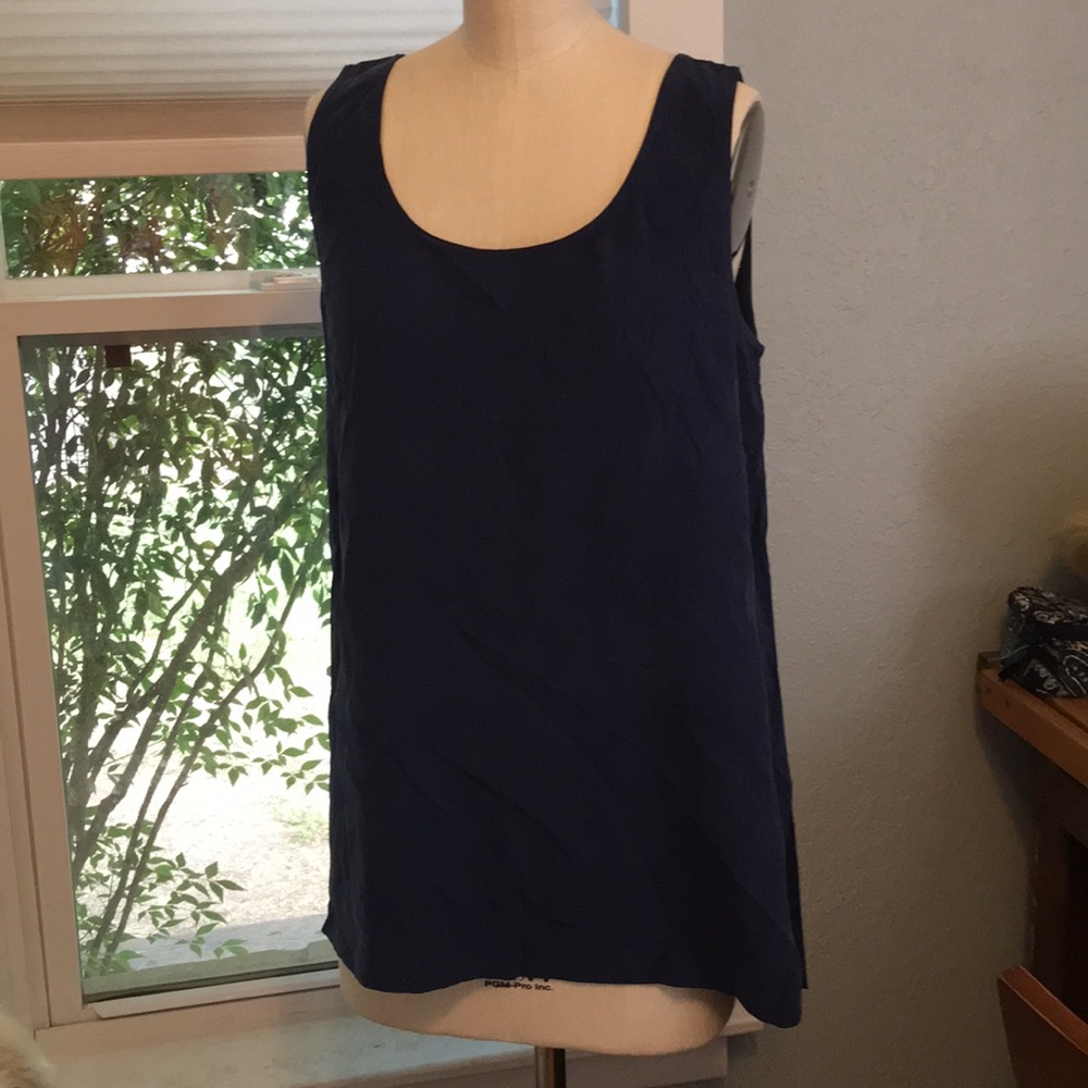 Express 100% silk navy blue tank